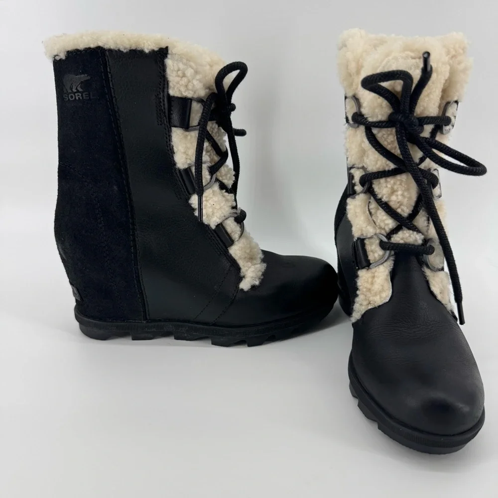 Women's Joan of Arctic Wedge II Waterproof Shearling Hidden Wedge Boots Sz 7